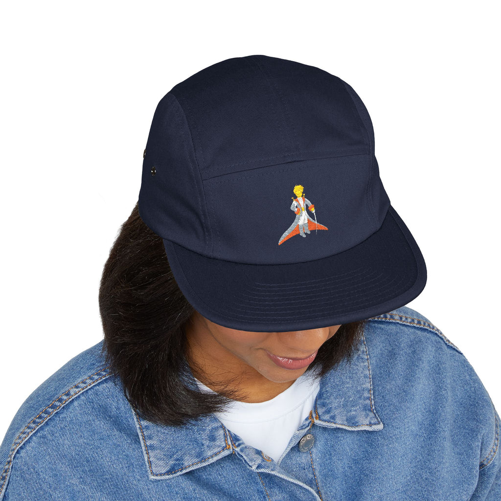 Embroidered Little Prince 5-Panel Cap — Classic Beige Cotton