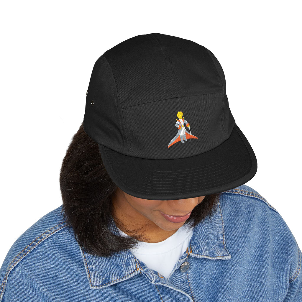 Embroidered Little Prince 5-Panel Cap — Classic Beige Cotton