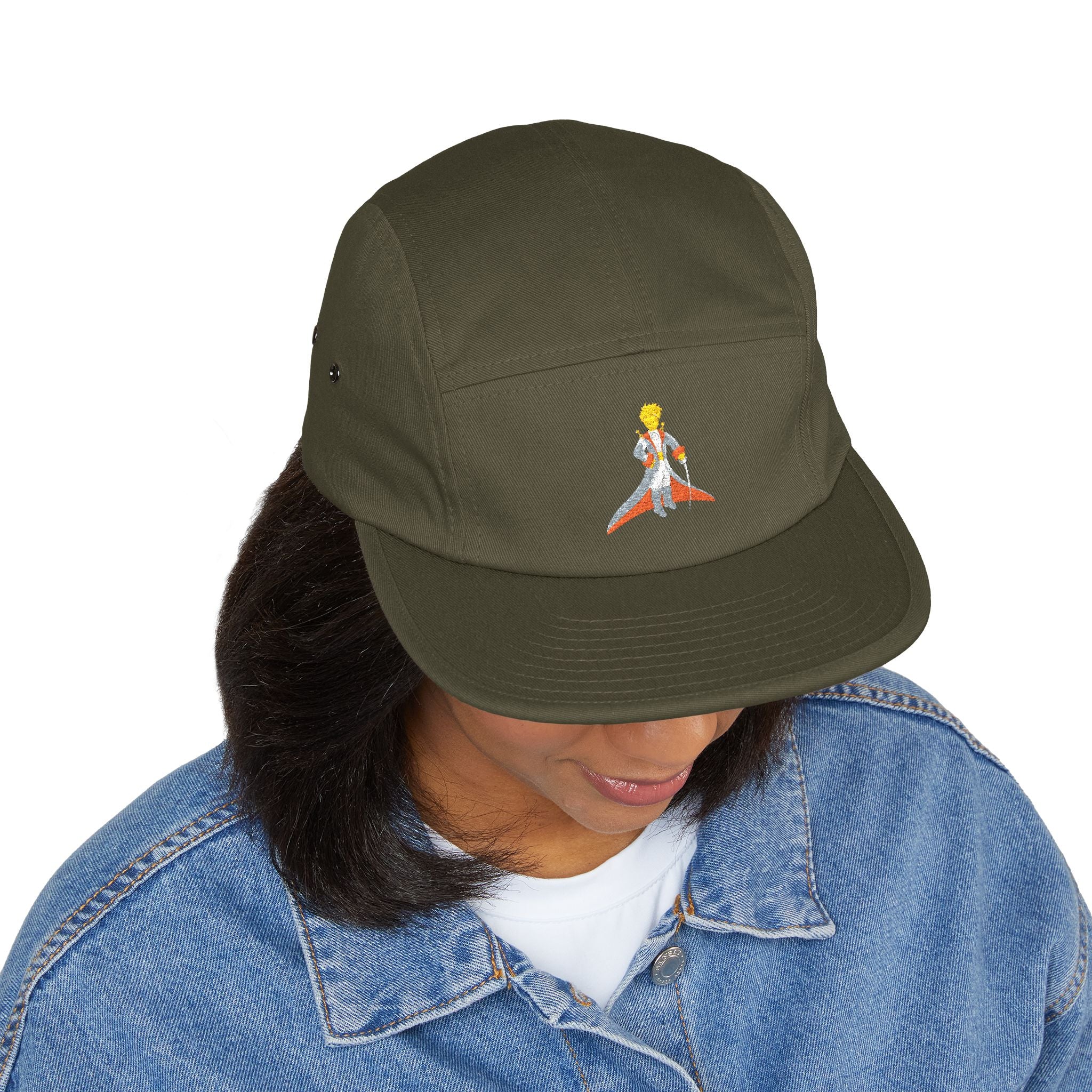 Embroidered Little Prince 5-Panel Cap — Classic Beige Cotton