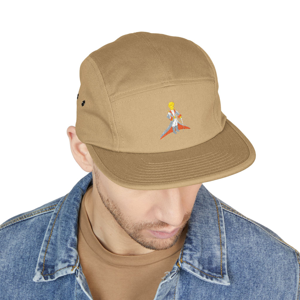 Embroidered Little Prince 5-Panel Cap — Classic Beige Cotton