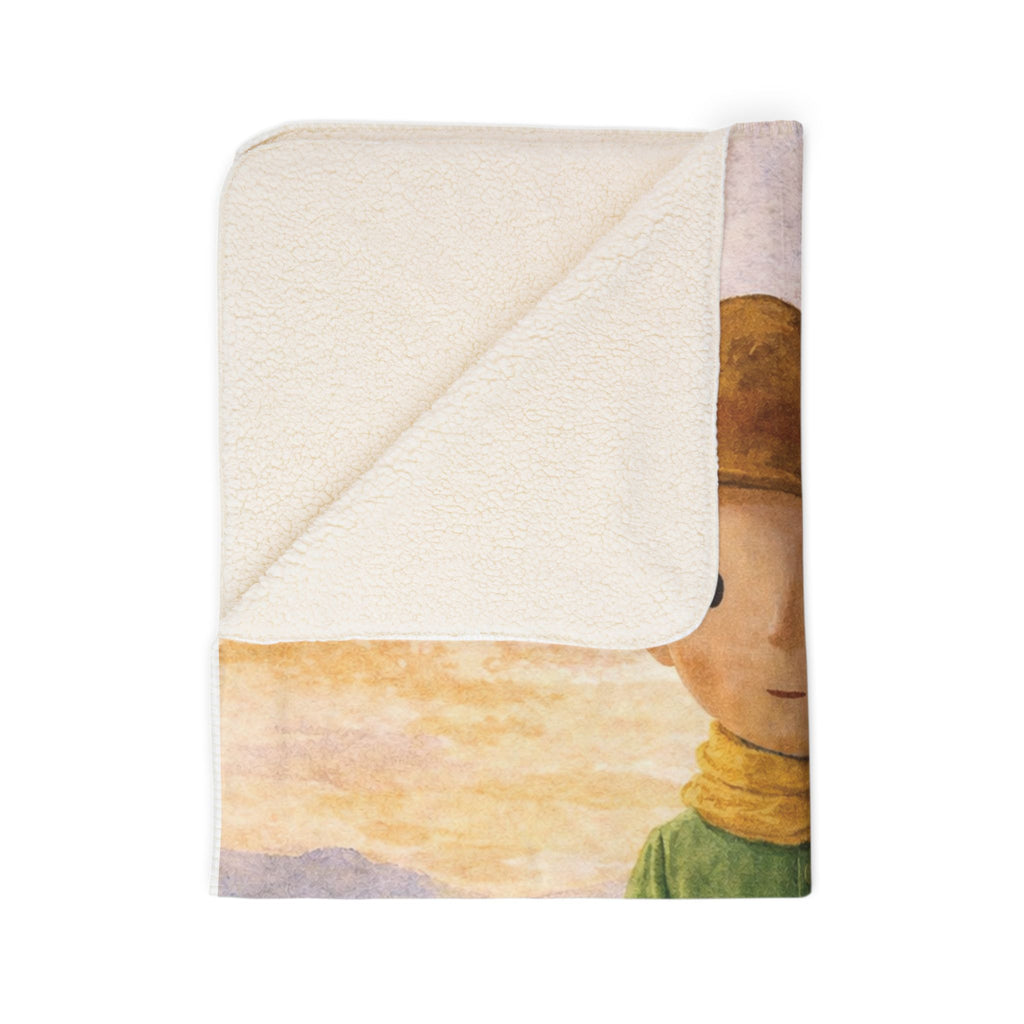 Le Petit Prince Illustration Sherpa Blanket